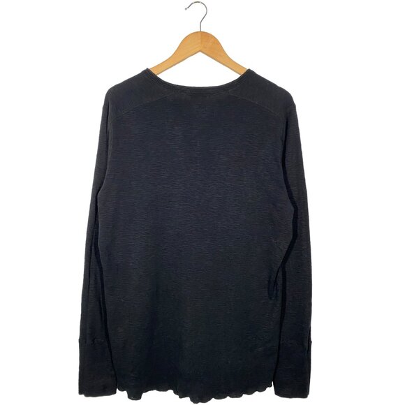 Wings + Horns Classic L/S Henley Shirt Black mens size large - Picture 2 of 4